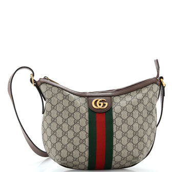 Gucci Ophidia Half Moon Hobo GG Coated Canvas Small