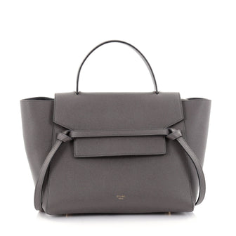 Celine Belt Bag Textured Leather Mini Gray 2611201