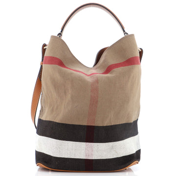 Burberry Ashby Bag House Check Canvas Medium