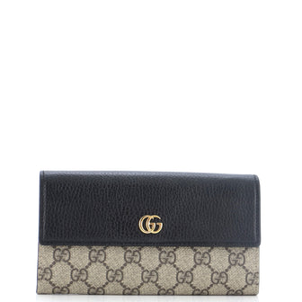 Gucci GG Marmont Continental Chain Wallet GG Coated Canvas and Leather