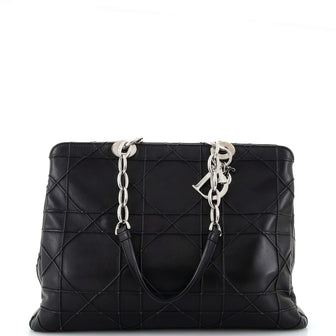Christian Dior Soft Chain Tote Cannage Quilt Lambskin Large