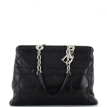 Christian Dior Soft Chain Tote Cannage Quilt Lambskin Large