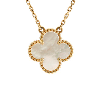 Van Cleef & Arpels Vintage Alhambra Pendant Necklace 18K Yellow Gold and Mother of Pearl
