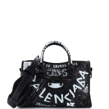Balenciaga City Graffiti Classic Studs Bag Leather Small