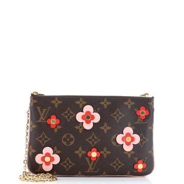 Louis Vuitton Double Zip Pochette Limited Edition Blooming Flowers Monogram Canvas
