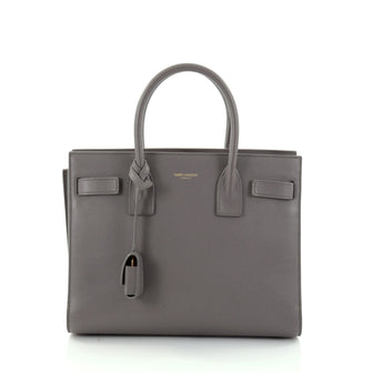 Saint Laurent Sac de Jour Handbag Leather Nano Gray 2613301