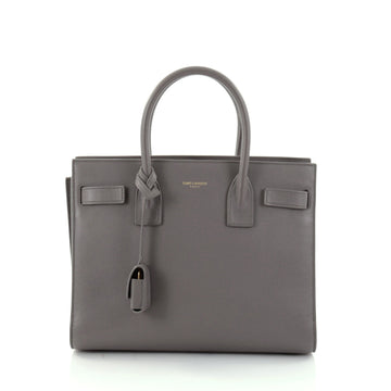 Saint Laurent Sac de Jour Handbag Leather Nano Gray 2613301