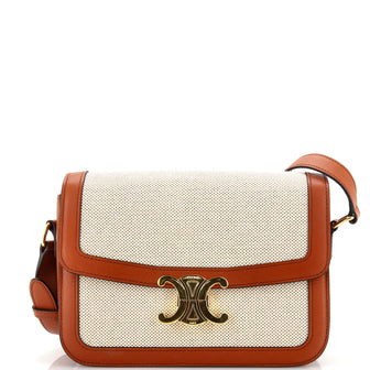 Celine Triomphe Shoulder Bag Canvas with Leather Medium