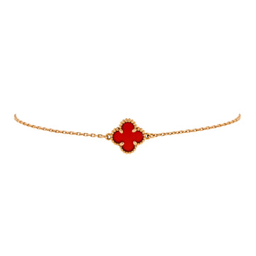 Van Cleef & Arpels Sweet Alhambra Bracelet 18K Rose Gold and Carnelian
