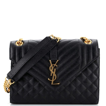 Saint Laurent Classic Monogram Envelope Satchel Mixed Matelasse Leather Medium