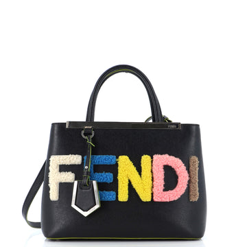 Fendi 2Jours Logo Bag Shearling and Leather Petite