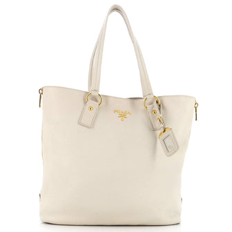 Prada Side Zip Shopper Tote Vitello Daino Large