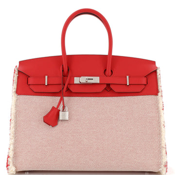 Hermes Fray Fray Birkin Bag Toile and Swift 35