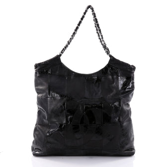 Chanel Brooklyn Tote Leather Patchwork Medium Black 2614701