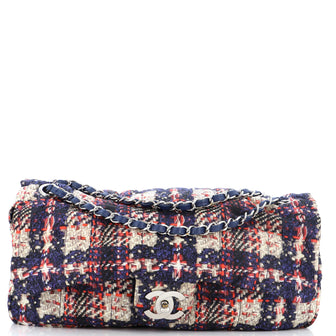 Chanel CC Chain Zip Flap Bag Vertical Quilted Printed Nylon Medium