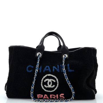 Chanel Deauville Tote Shearling Large