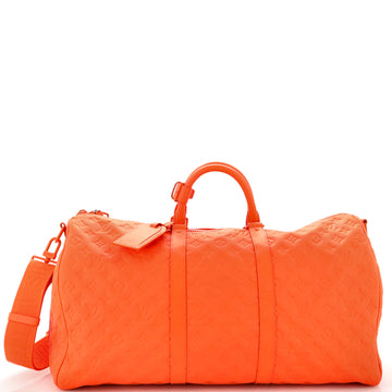 Louis Vuitton Keepall Bandouliere Bag Taurillon Monogram Leather 50