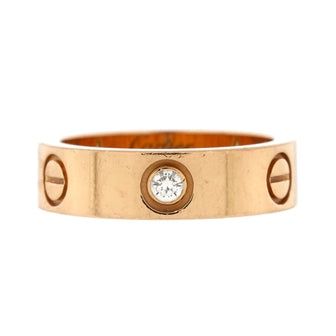 Cartier Love 3 Diamonds Band Ring 18K Rose Gold with Diamonds