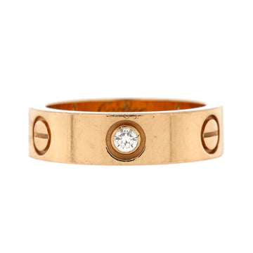 Cartier Love 3 Diamonds Band Ring 18K Rose Gold with Diamonds