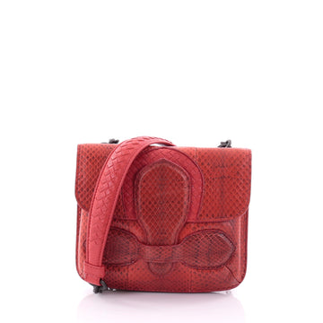 Bottega Veneta Rialto Double Sided Flap Bag Python Mini Red 2616802