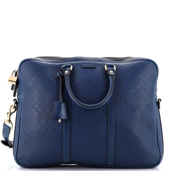 Gucci Bright Convertible Briefcase Diamante Leather Large