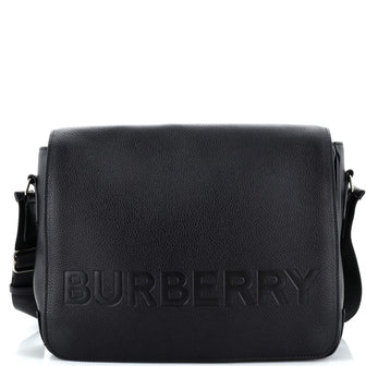 Burberry Bruno Messenger Bag Embossed Leather