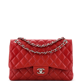 Chanel Classic Double Flap Bag Quilted Caviar Jumbo
