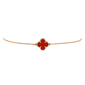 Van Cleef & Arpels Sweet Alhambra Bracelet 18K Rose Gold and Carnelian