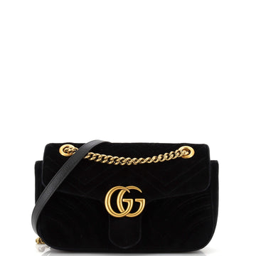 Gucci GG Marmont Flap Bag Matelasse Velvet Small