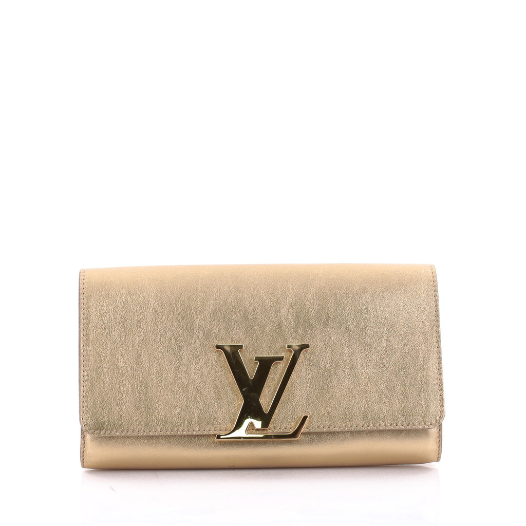 Buy Louis Vuitton Louise Clutch Leather Long Gold 2618902