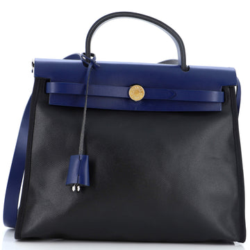 Hermes Herbag Zip Berline Vache Canvas and Leather 31