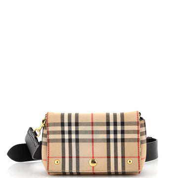 Burberry Hackberry Shoulder Bag Vintage Check Canvas Small