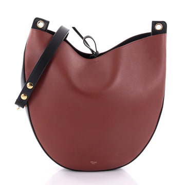 Celine Hobo Leather Medium Brown 2619603