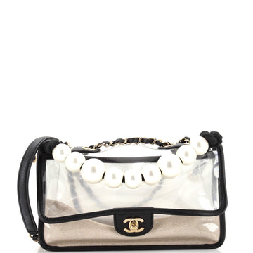 Chanel Sand By The Sea Pearl Flap Bag PVC with Lambskin Medium
