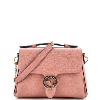 Gucci Interlocking Top Handle Bag (Outlet) Leather Small