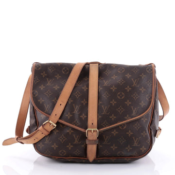 Louis Vuitton Saumur Handbag Monogram Canvas GM Brown 2620601