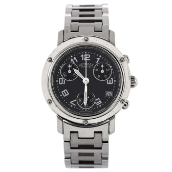 Hermes Clipper Diver Quartz Watch Stainless Steel 28