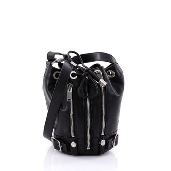 Saint Laurent Rider Bucket Bag Leather Mini Black 2622001