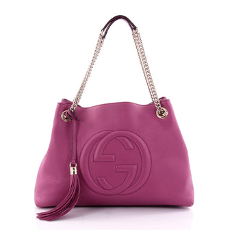 Gucci Soho Chain Strap Shoulder Bag Leather Medium Pink 2622501
