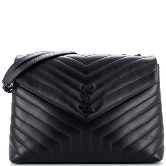 Saint Laurent Loulou Shoulder Bag Matelasse Chevron Leather Large
