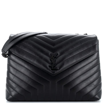 Saint Laurent Loulou Shoulder Bag Matelasse Chevron Leather Large