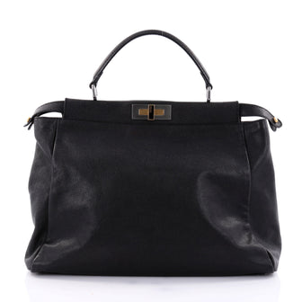 Fendi Peekaboo Handbag Leather Large Black 2624203