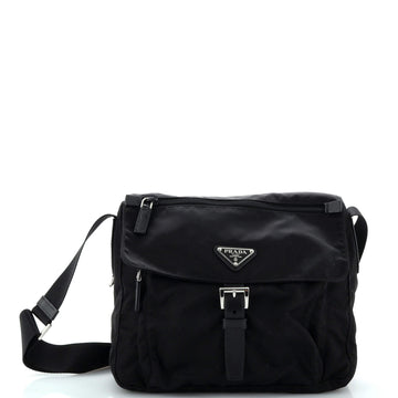 Prada Buckle Messenger Bag Tessuto Small