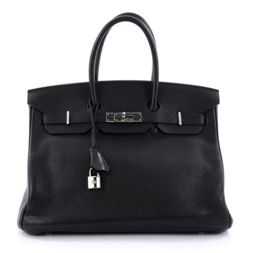 Hermes Birkin Handbag Black Togo with Palladium Hardware 35 Black 2624702