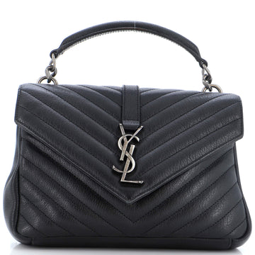Saint Laurent Classic Monogram College Bag Matelasse Chevron Leather Medium