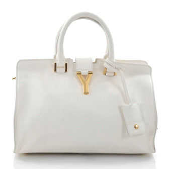 Saint Laurent Classic Y Cabas Leather Small White 2626501