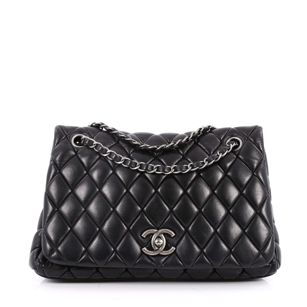 Buy Chanel New Bubble Flap Bag Quilted Lambskin Small Black