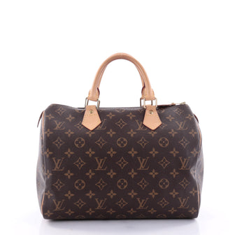Louis Vuitton Speedy Handbag Monogram Canvas 30 Brown 2628101