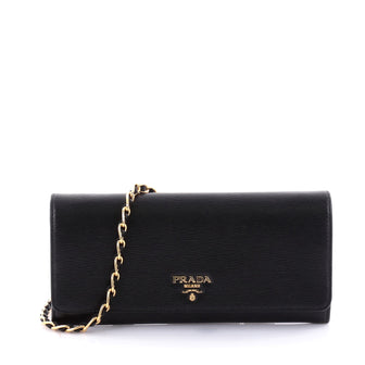 Prada Wallet on Chain Leather Black 2630102