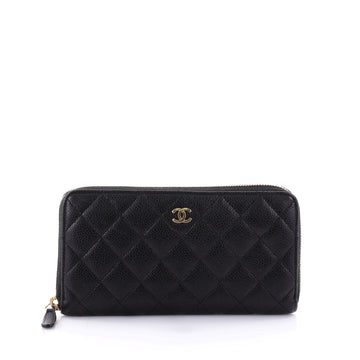 Chanel Zip Around Wallet Quilted Caviar Long Black 2630103